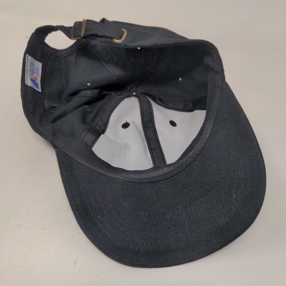 Granny Slideback Hat Black OSFA Adjustable Rhinestone Embellished Cotton - Picture 6 of 8